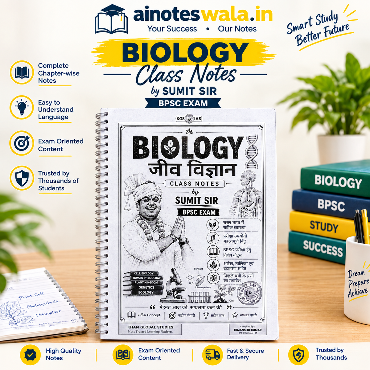 BPSC Biology Class Notes by Sumit Sir | जीव विज्ञान Complete Notes | BPSC Exam Oriented Study Material