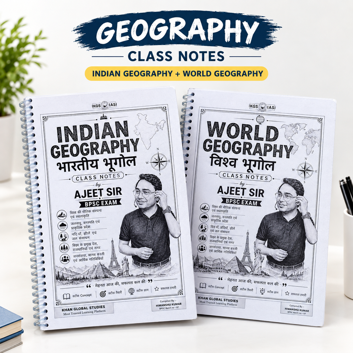 BPSC Geography Class Notes Combo | Indian Geography + World Geography by Ajeet Sir | BPSC Exam Notes