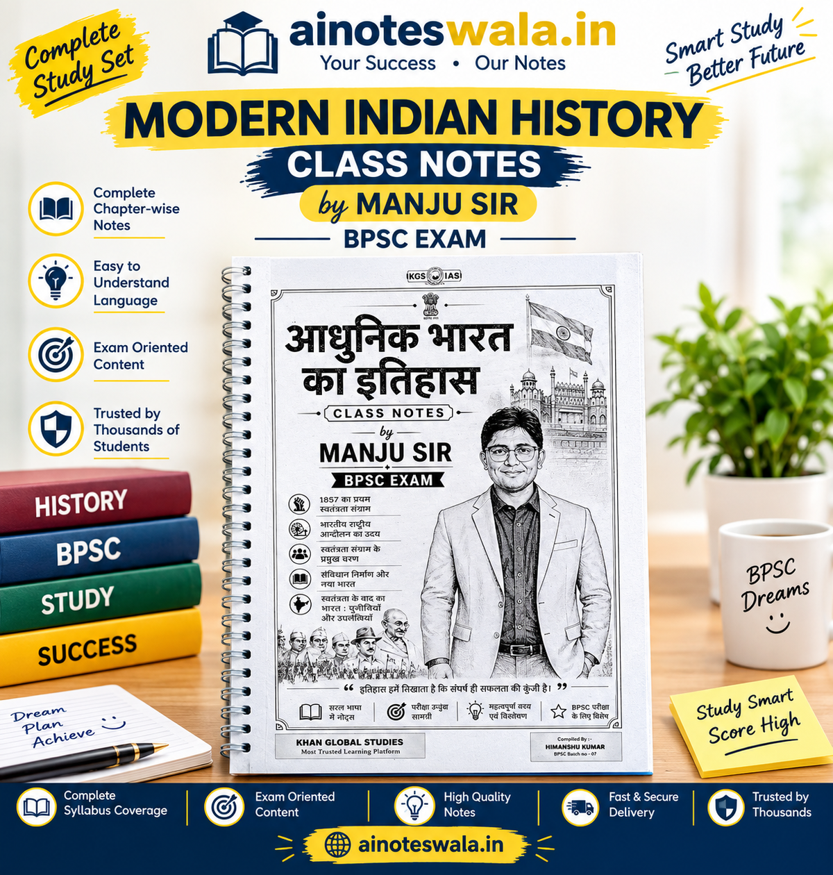 Modern Indian History Class Notes by Manju Sir | BPSC Exam | आधुनिक भारत का इतिहास